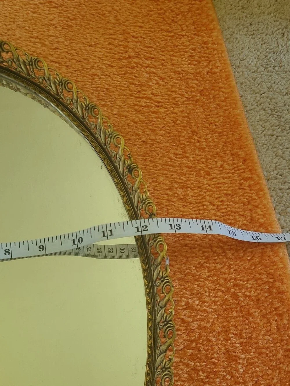 Decorative Mirror Tray - Gold Tone